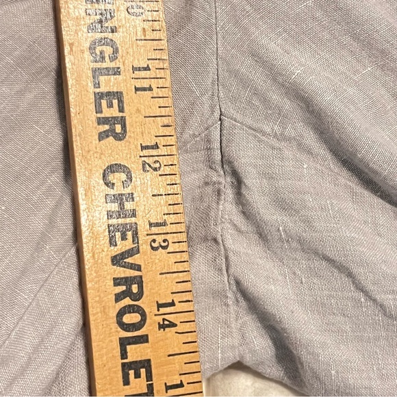 J. Jill Love Linen Elastic Waistband Pull-up Wide Leg Pants 100% Linen Taupe 1X - Picture 8 of 9
